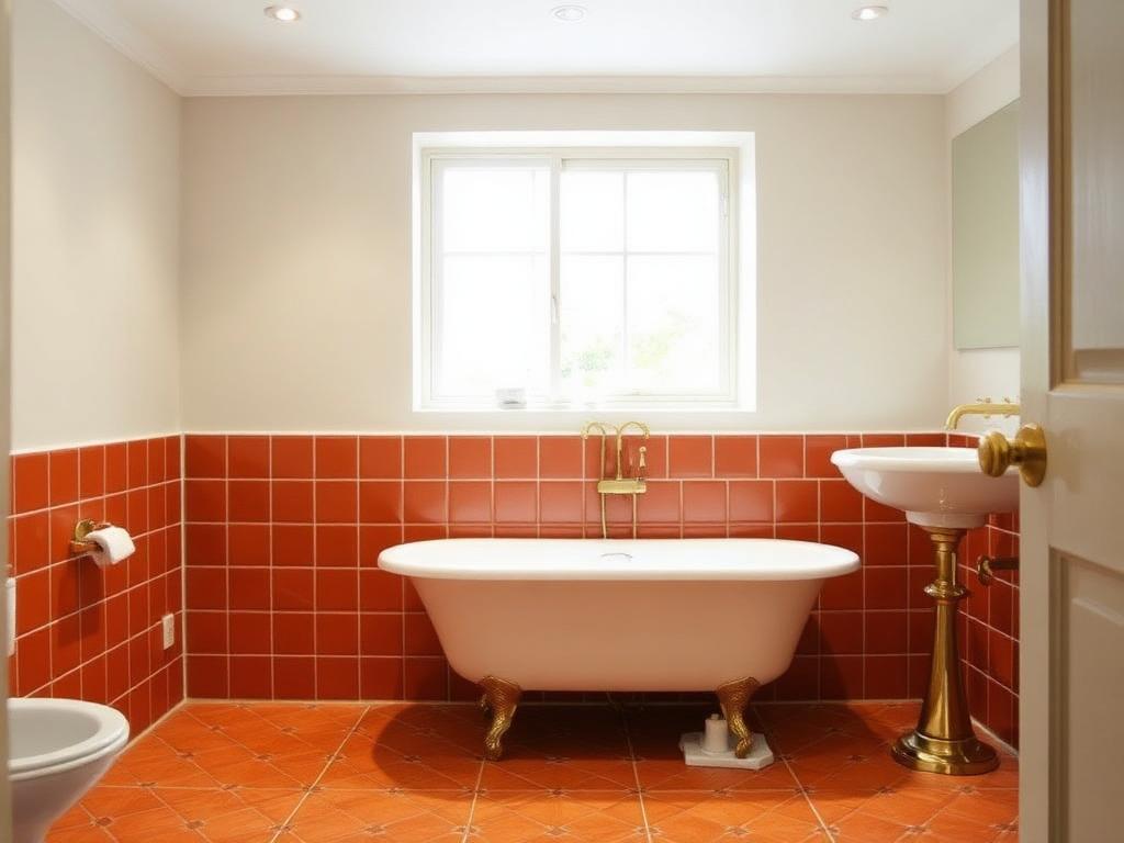 Bathroom with terracotta tile